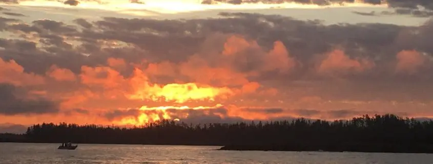 Sunrise on our Fishing Charter at King Pacific Lodge